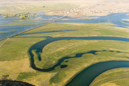 Вид на реку Иртыш в Павлодарской области, Казахстан