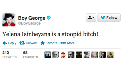 Скриншот твиттера Боя Джорджа