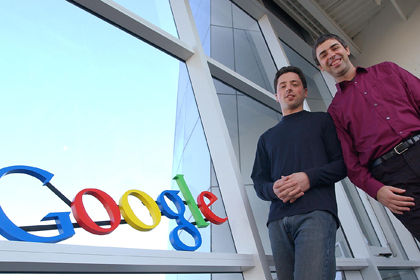 Основатели компании Google Cергей Брин и Ларри Пейдж 2004 год