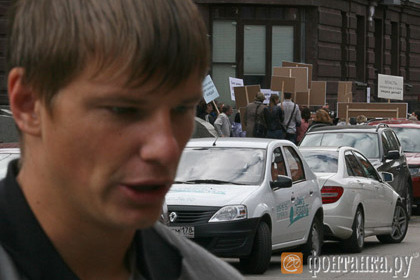 Андрей Аршавин на митинге обманутых дольщиков