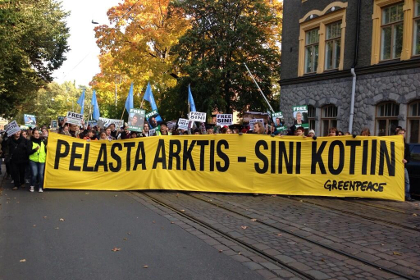 Акция Greenpeace в Хельсинки