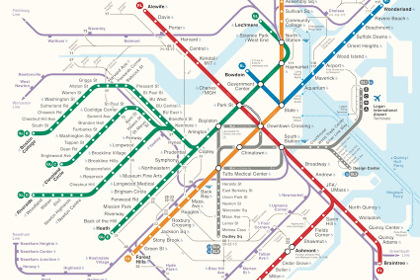 Схема бостонского метро, разработанная Михаилом Квривишвили