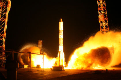Старт «Протона-М» с космодрома «Байконур»