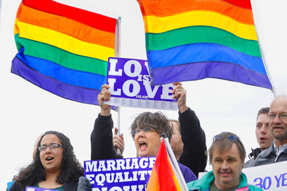 Сторонники однополых браков в Спрингфилде, штат Иллиноис