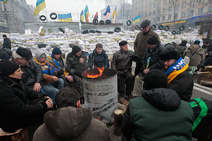 Демонстранты на Майдане Незалежности