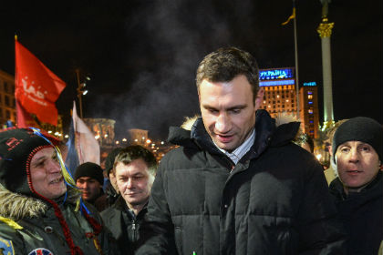 Виталий Кличко на акции сторонников евроинтеграции на Майдане Незалежности в Киеве