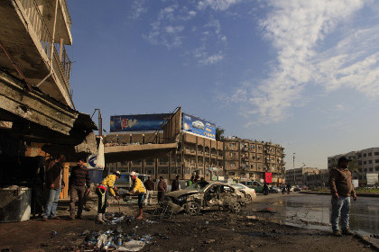 Место одного из терактов в Багдаде
