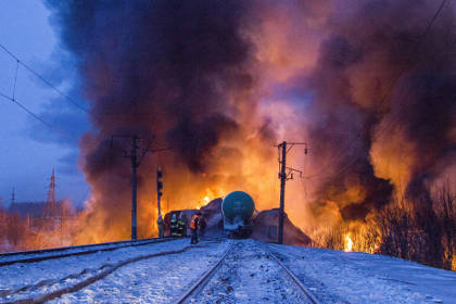 Пожар на железной дороге в Кирове