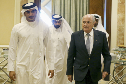 Шейх Катара Мухаммед Аль Тани и президент ФИФА Зепп Блаттер