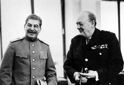 Иосиф Сталин и Уинстон Черчилль, 1945 год