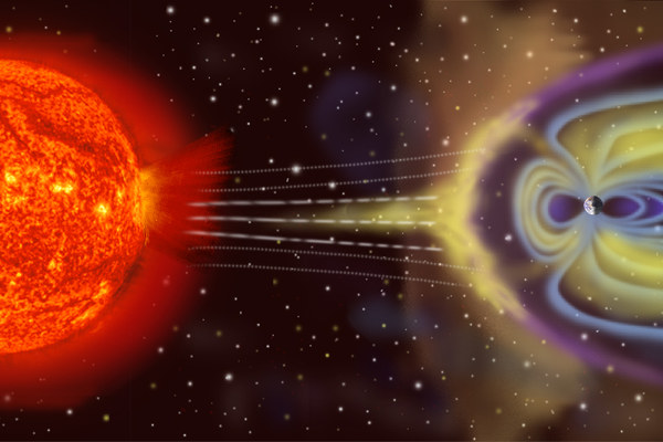 Взаимодействие звездного ветра и магнитосферы планеты