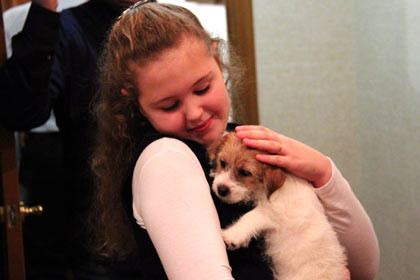Валерия Фролова с щенком