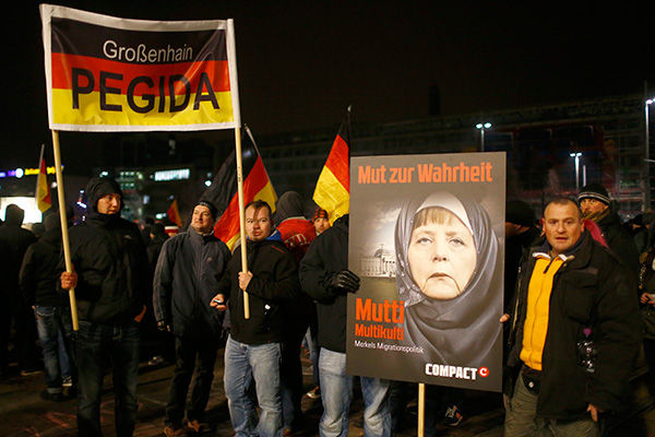 Митинг организации LEGIDA — клона PEGIDA из Лейпцига. 21 января 2015