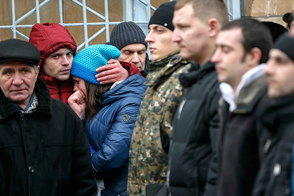 Призывной пункт в Киеве, 29 января 2015 года
