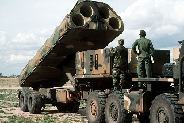 Пусковая установка крылатых ракет BGM-109G (GLCM), ноябрь 1983 года.