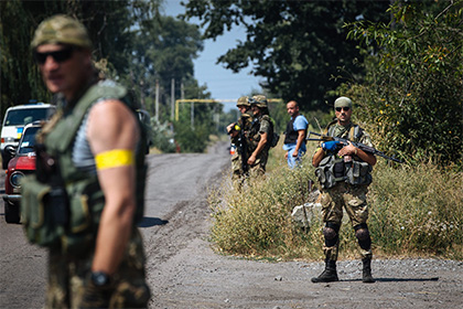 Украинский батальон «Донбасс» в городе Марьинка 