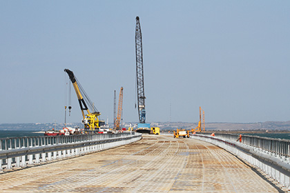 Установка временного моста
