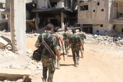 Военнослужащие сирийской армии в окрестностях Дамаска