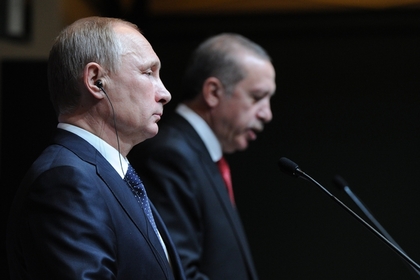 Президенты России и Турции Владимир Путин и Реджеп Тайип Эрдоган