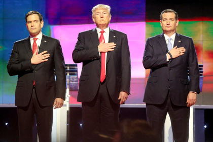 Марко Рубио, Дональд Трамп, Тед Круз (слева направо)