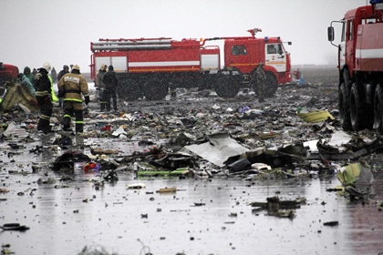 Место авиакатастрофы в Ростове-на-Дону