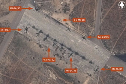 В сети появилось фото вертолетов Ми-28 и Ка-52 на новой базе в Сирии