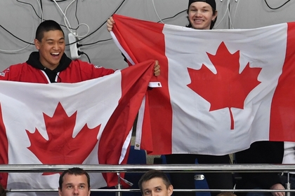 Болельщики сборной Канады на финальном матче в Москве
