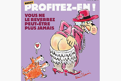 Charlie Hebdo изобразил Елизавету II с голыми ягодицами на карикатуре о Brexit