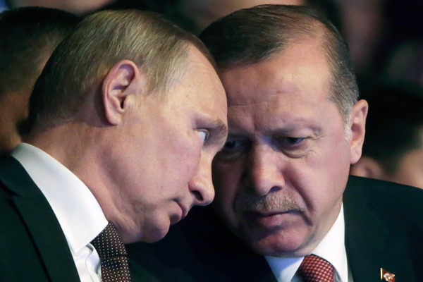 Владимир Путин и Реджеп Тайип Эрдоган на встрече в Стамбуле