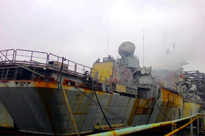 В сети появилось фото запуска двигателей последнего советского крейсера