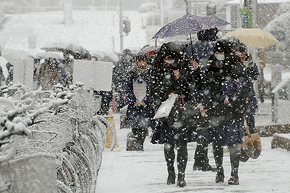Жертвами снегопадов в Японии стали три человека