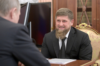 Рамзан Кадыров во время встречи с Владимиром Путиным