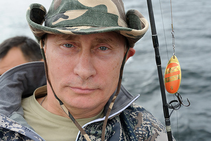 Владимир Путин во время рыбалки в Красноярском крае, 2013 год