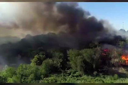 Пожар в Ростове-на-Дону сняли с воздуха