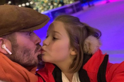 Чмокнувший дочь Бекхэм вдохновил отцов на поцелуи с детьми