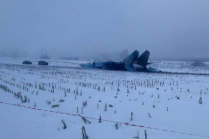 Появились первые фотографии разбившегося на Украине Су-27