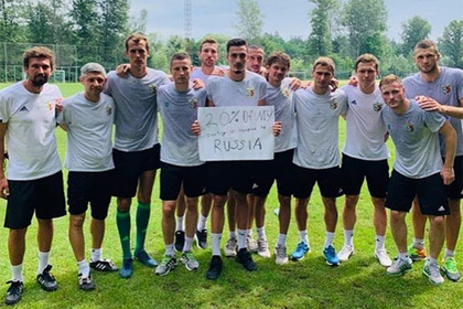 Украинские футболисты устроили антироссийскую акцию вслед за грузинами