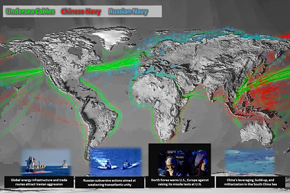 США показали карту активности ВМФ России по всему миру