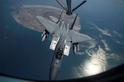 Американский F-15 упал в Северное море