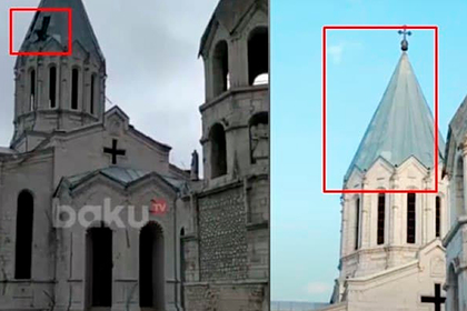 Один из главных храмов Нагорного Карабаха вновь обстреляли