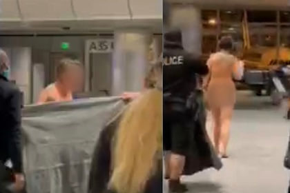 Женщина пробежала голой по международному аэропорту и вызвала споры в сети