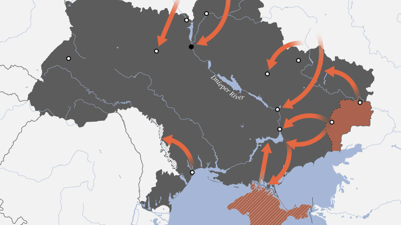 Опубликованы новые карты «российского наступления» на Украину