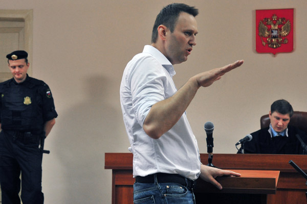 Алексей Навальный на заседании Ленинского районного суда Кирова