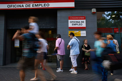 Очередь на биржу труда, Испания
