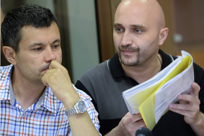Адвокат Фарит Муртазин (слева) и Вадим Коровин (справа) в Одинцовском городском суде Подмосковья