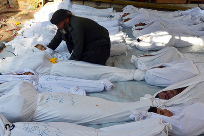 Жертвы химической атаки в Дамаске