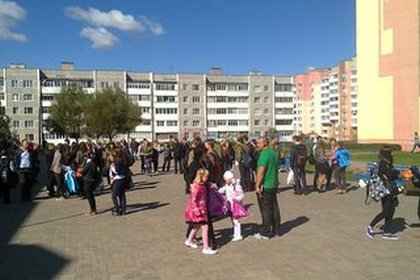 Эвакуация школы в Молодечно