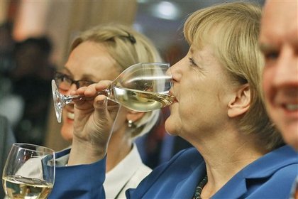 Ангела Меркель в штабе ХДС после выборов в бундестаг