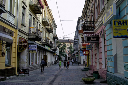 Вид на одну из улиц Тернополя 