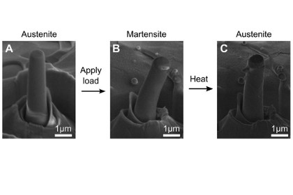 Микроскопический образец керамики до и после нагрева и деформации